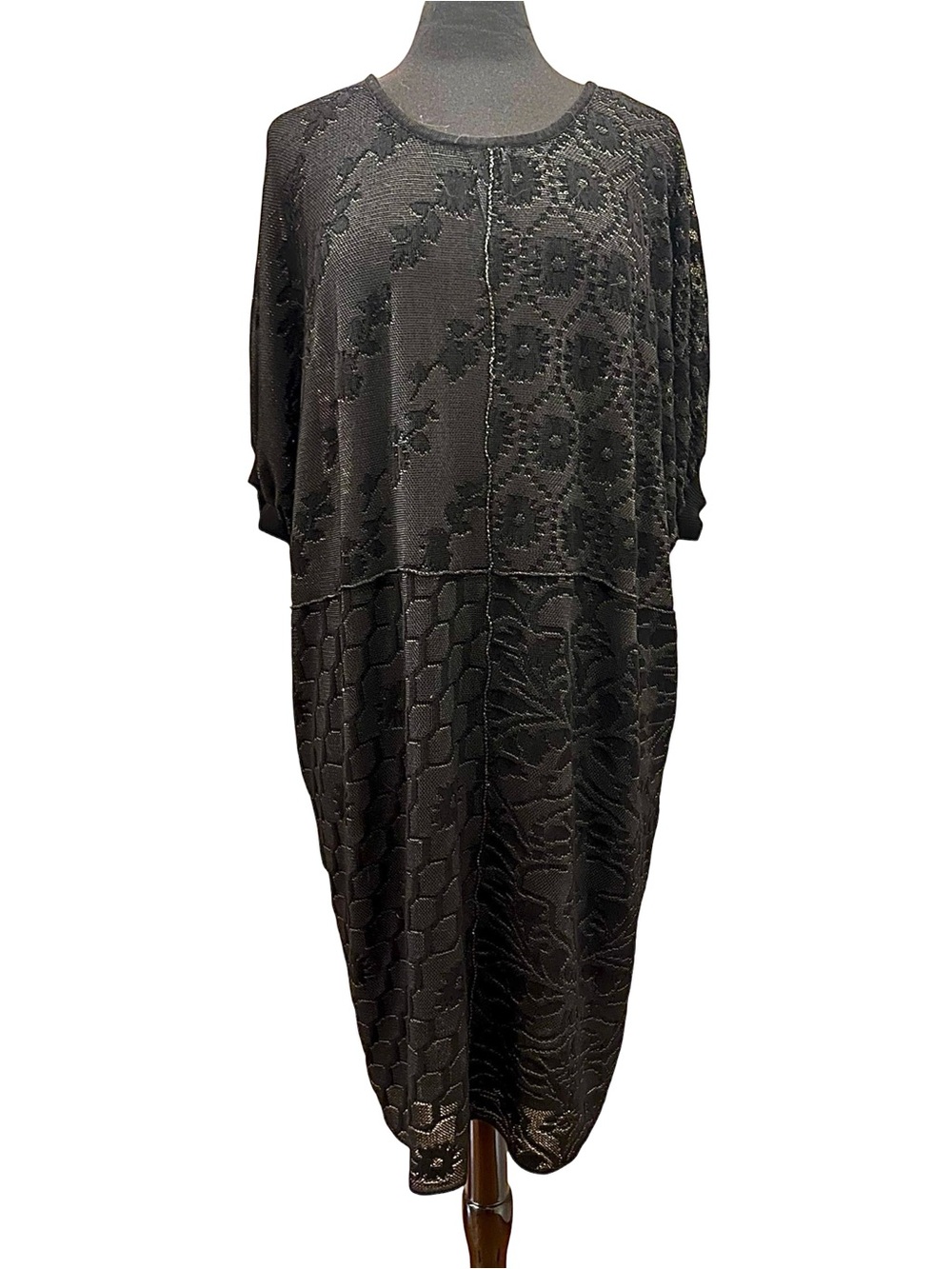 OPENING CEREMONY Textured Patchwork Knit Midi Dress Boho Goth NYC M RARE!